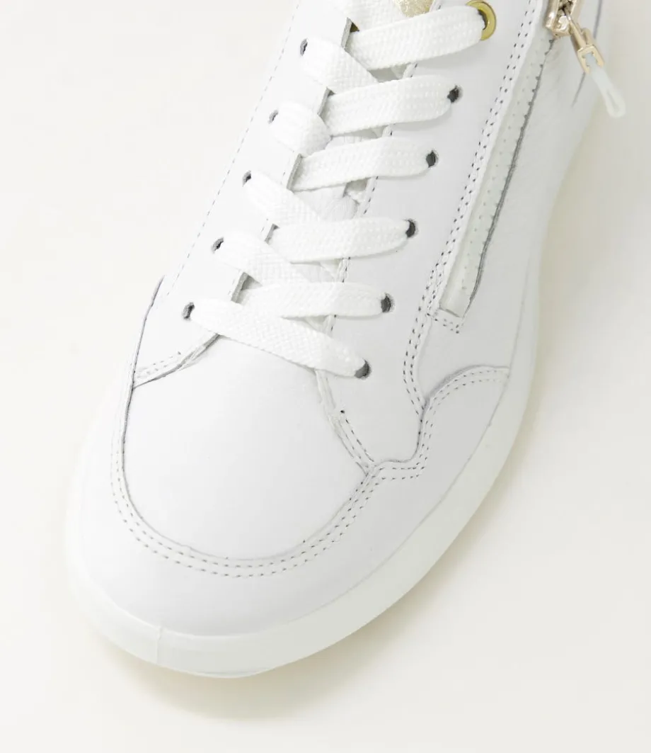 Roma 1 White Platinum Leather Sneakers