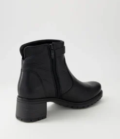 Ronda 11 Schwarz Leather Ankle Boots