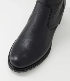 Ronda 11 Schwarz Leather Ankle Boots