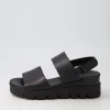 Runar Black Leather Sandals
