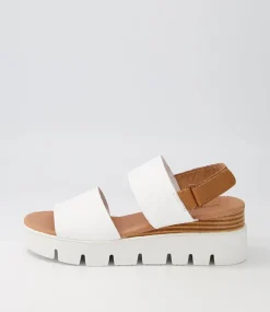 Runar White Dark Tan Leather Sandals