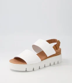 Runar White Dark Tan Leather Sandals