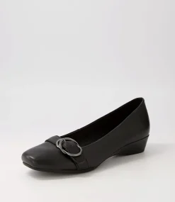 Ryan Black Leather Heels