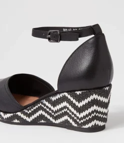 Rylaf Black Aztec Leather Clogs