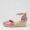 Rylen Hot Pink Flowermania Leather Wedges