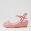 Sable Pink Synthetic Raffia Leather Espadrilles