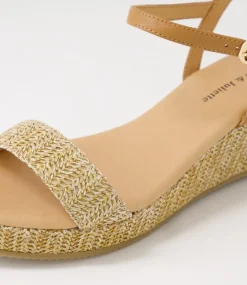 Sable Tan Synthetic Raffia Leather Espadrilles