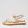 Sabri Gold Petrol Shrunken Leather Sandals