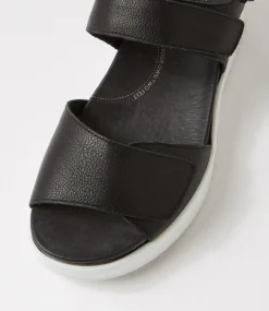 Sadias Xw Black White Leather Sandals