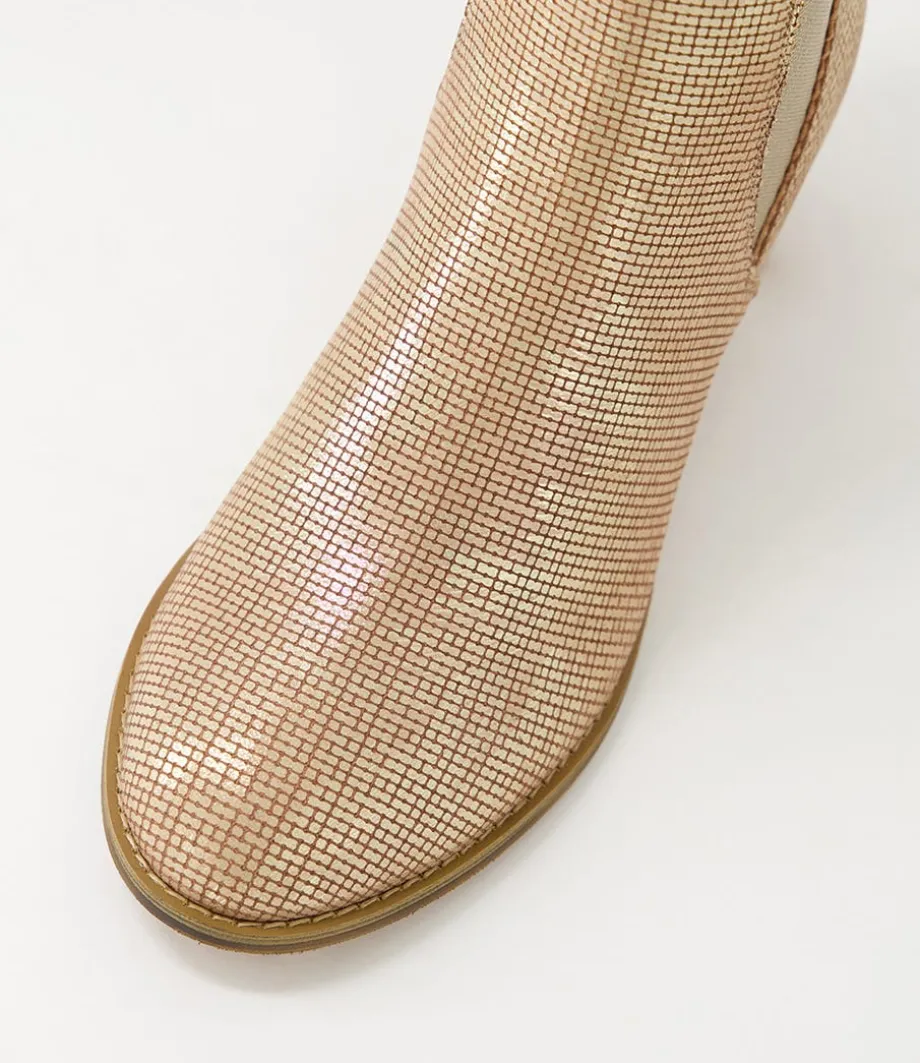 Sadore Gold Cut Leather Chelsea Boots