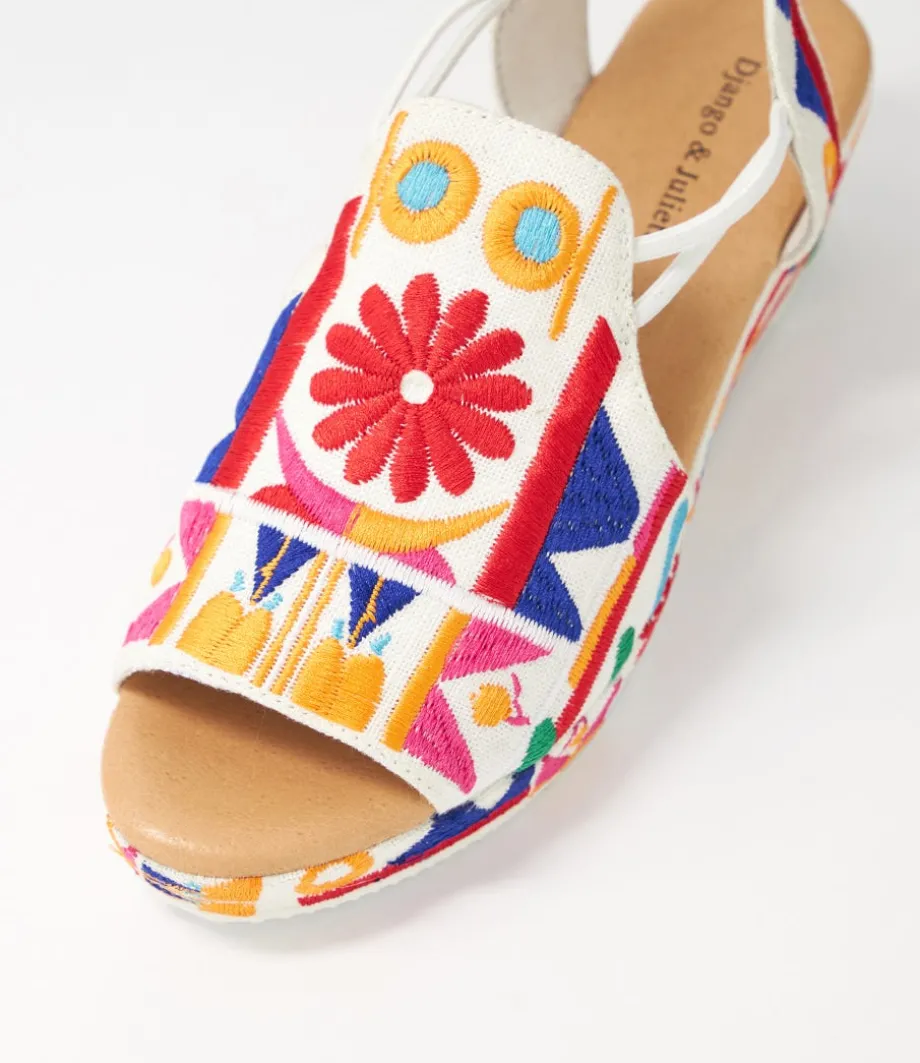 Sahirah Bright Multi Fabric Sandals