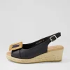 Saloso Black Natural Leather Buckle Sandals