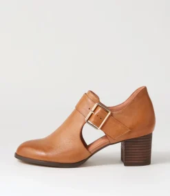 Sanfort New Tan Choc Leather Heels