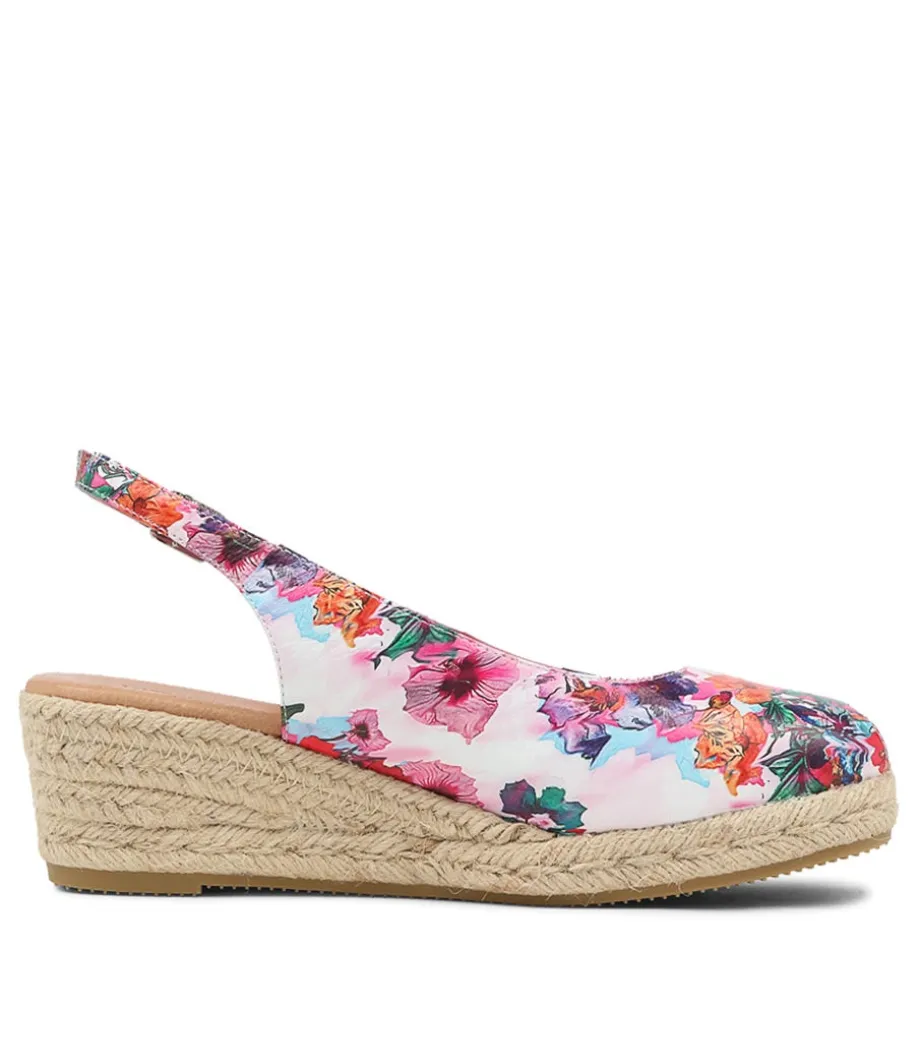 Saniarly Poppy Print Rope Leather Sandals