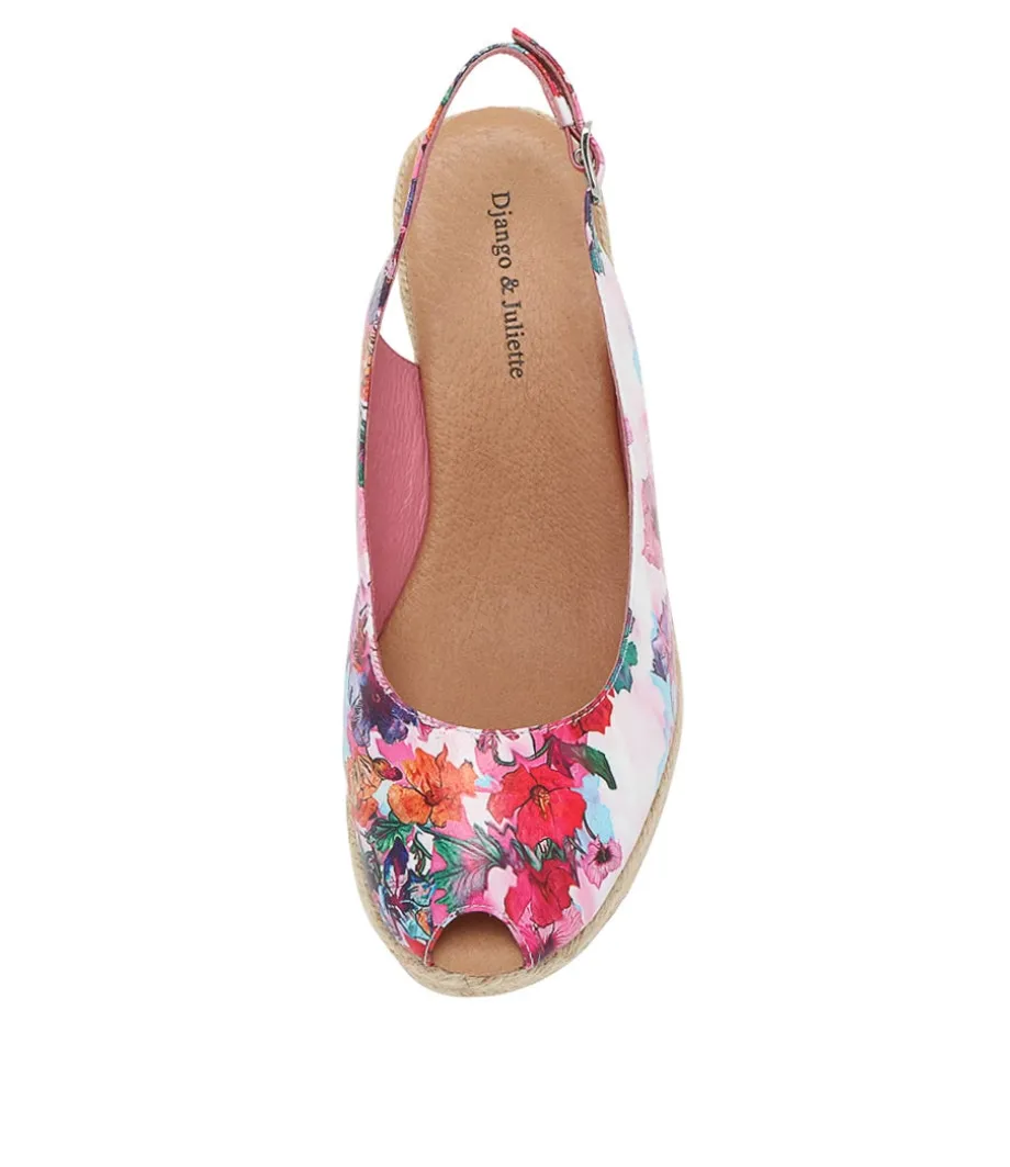 Saniarly Poppy Print Rope Leather Sandals