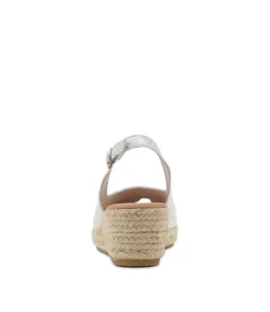 Saniarly Silver Rope Speckle Leather Sandals