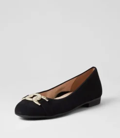 Sardinia 14 Schwarz Suede Ballet Flats