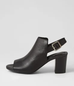 Sauda Black Leather Sandals