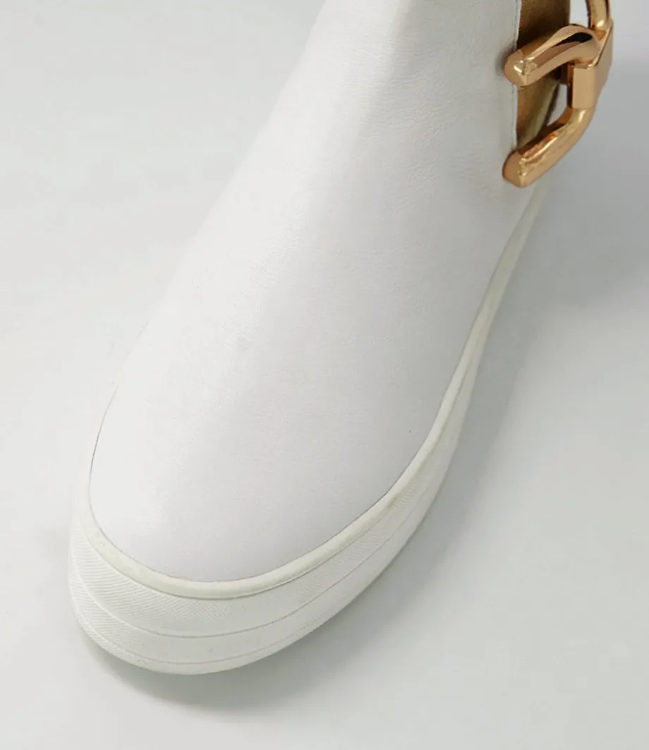 Scotial White Gold Leather Chelsea Boots