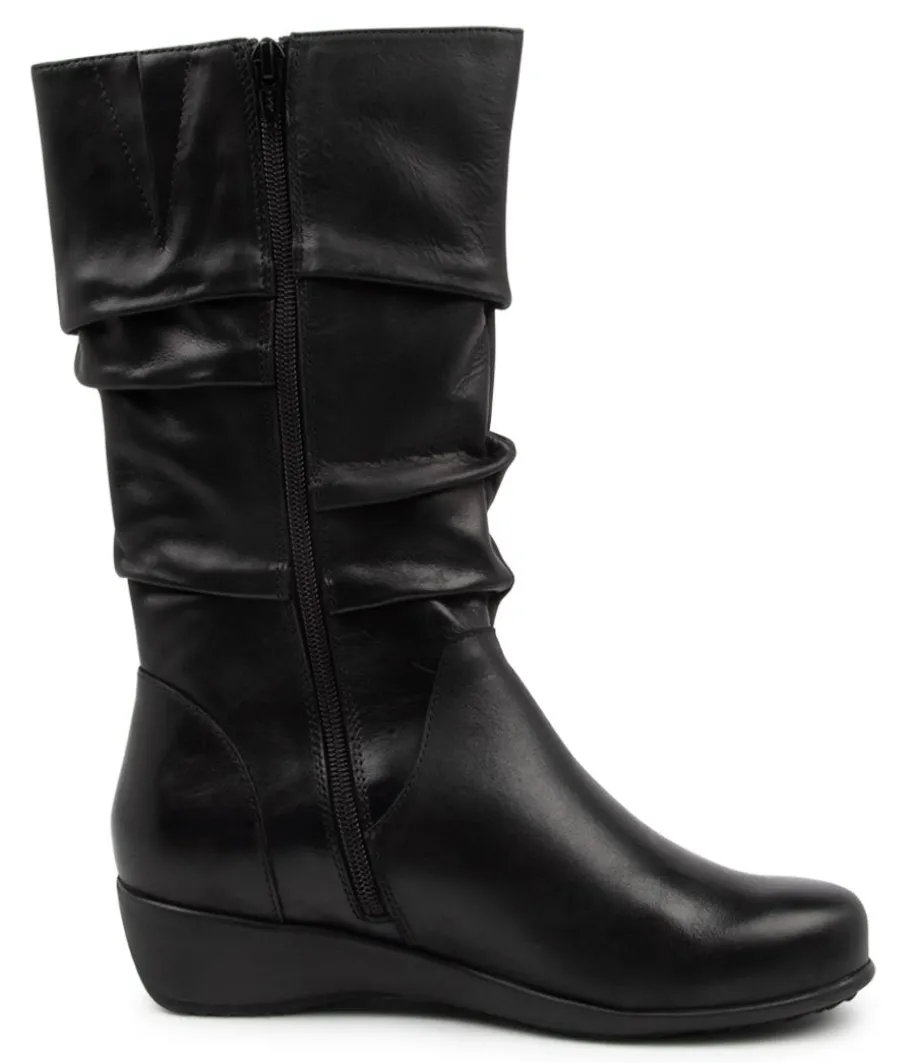 Seattle Xf Black Leather Calf Boots