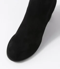 Setley Black Suede Stretch Microsuede Knee High Boots