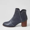 Shad Navy Choc Leather Ankle Boots