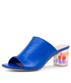 Shae Cobalt Leather Sandals