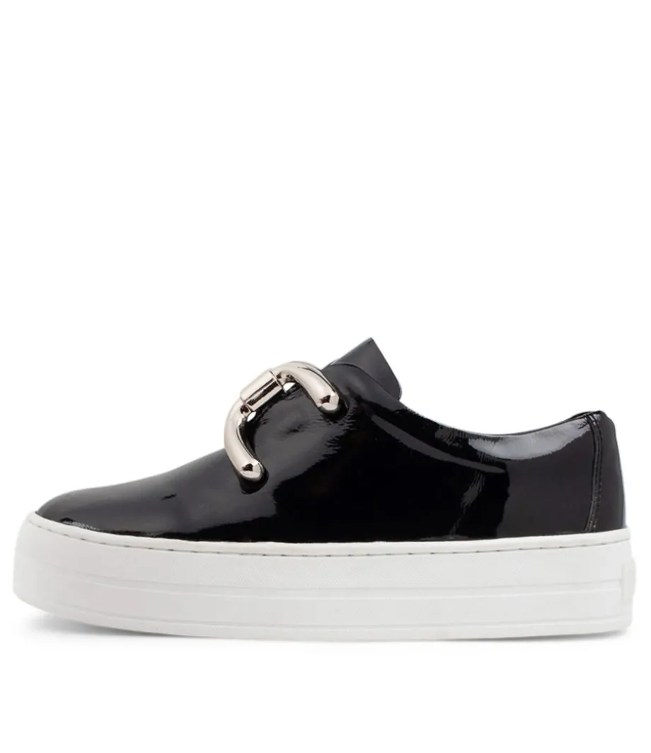 Shelina Black Patent Leather Sneakers Ws