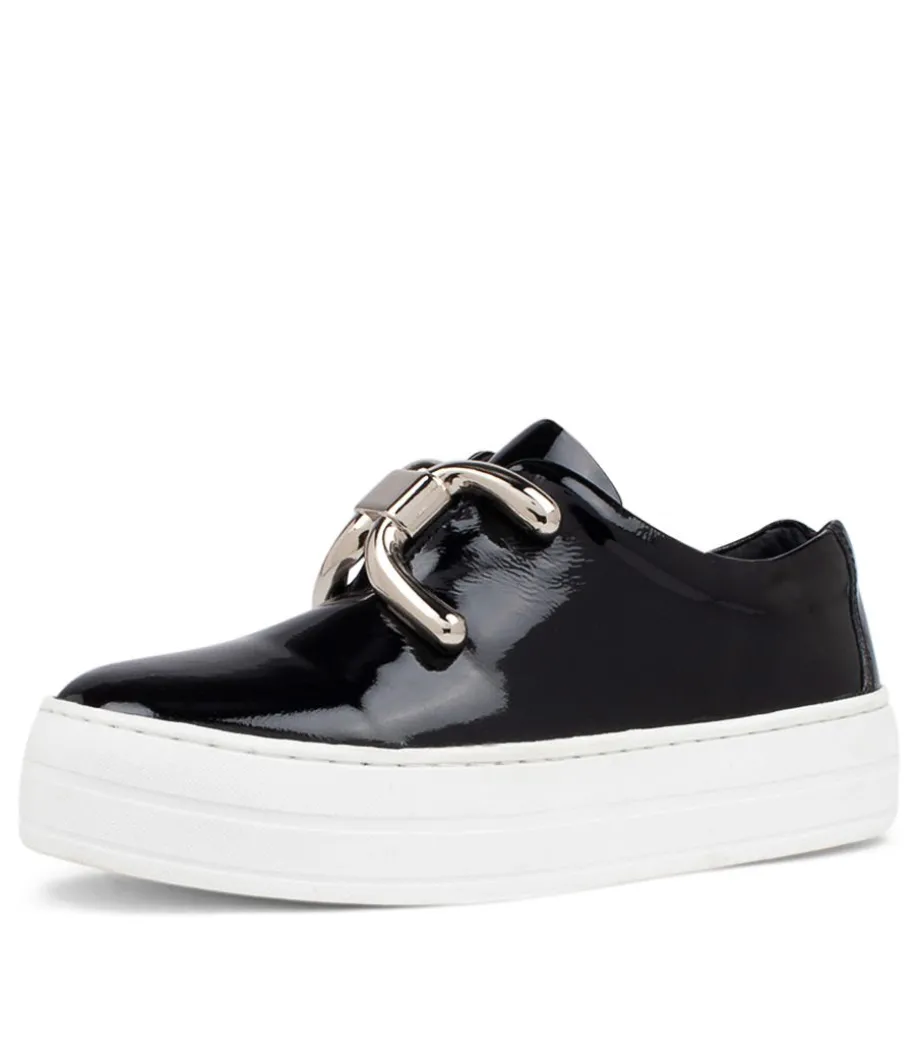 Shelina Black Patent Leather Sneakers Ws