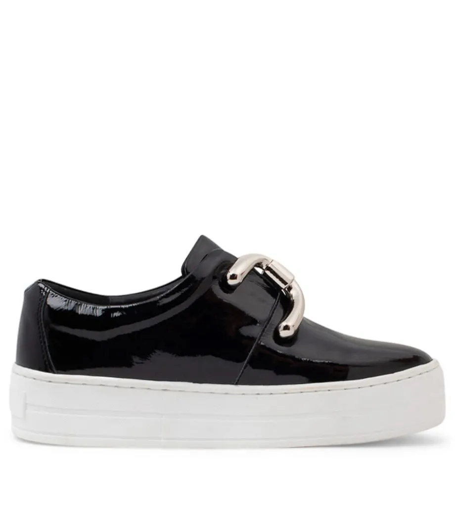 Shelina Black Patent Leather Sneakers Ws