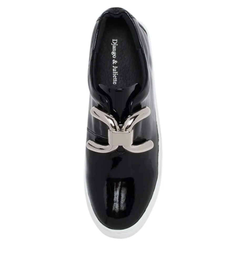 Shelina Black Patent Leather Sneakers Ws