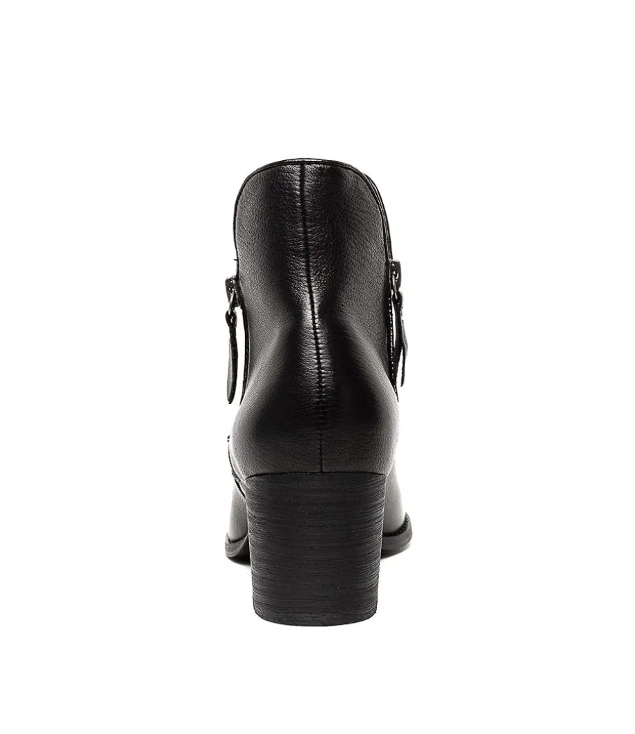 Shiannely Black Black Heel Leather