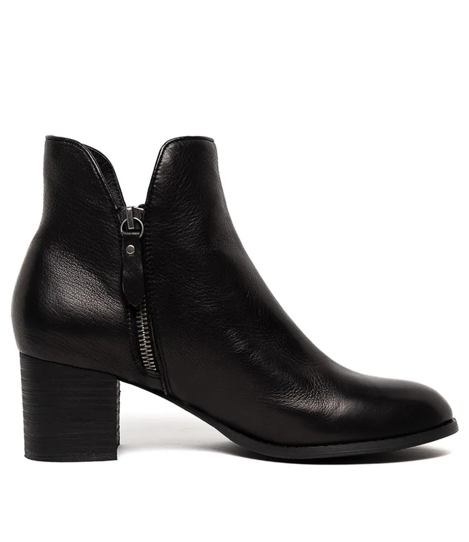 Shiannely Black Black Heel Leather