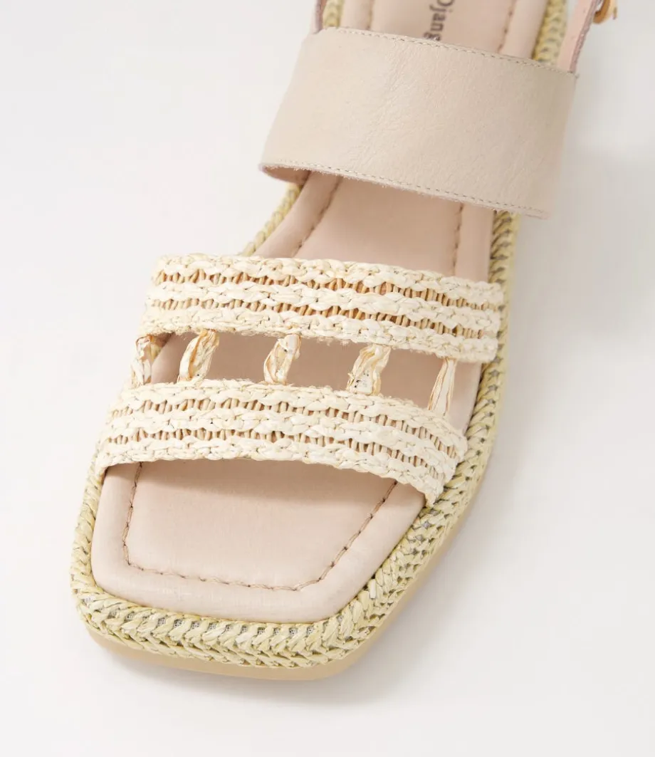 Shima Nougat Synthetic Raffia Leather Espadrilles