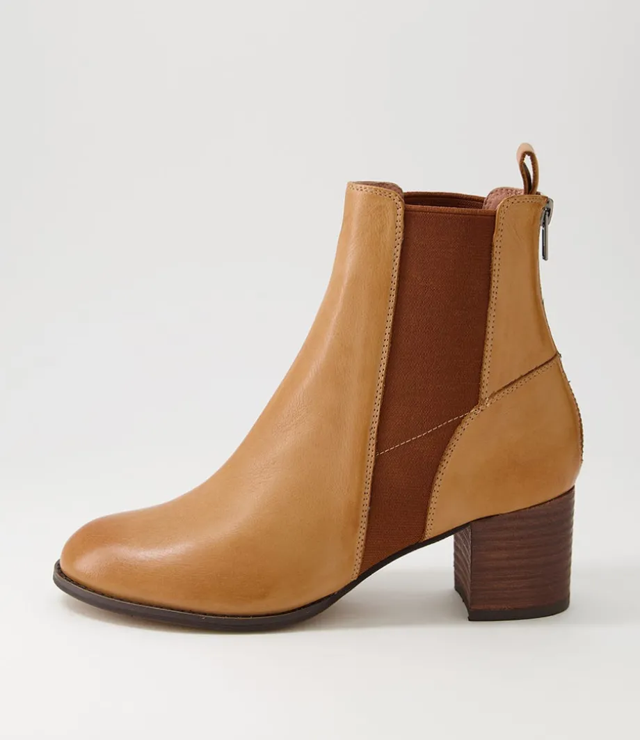 Shoko New Tan Choc Leather Chelsea Boots