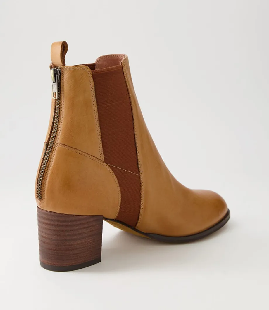 Shoko New Tan Choc Leather Chelsea Boots