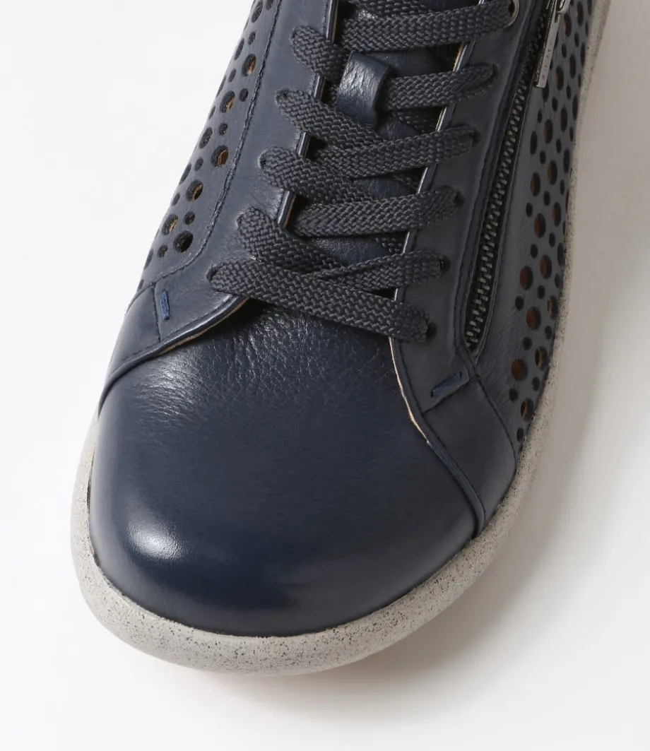 Shovo Xf Navy Misty Leather Sneakers