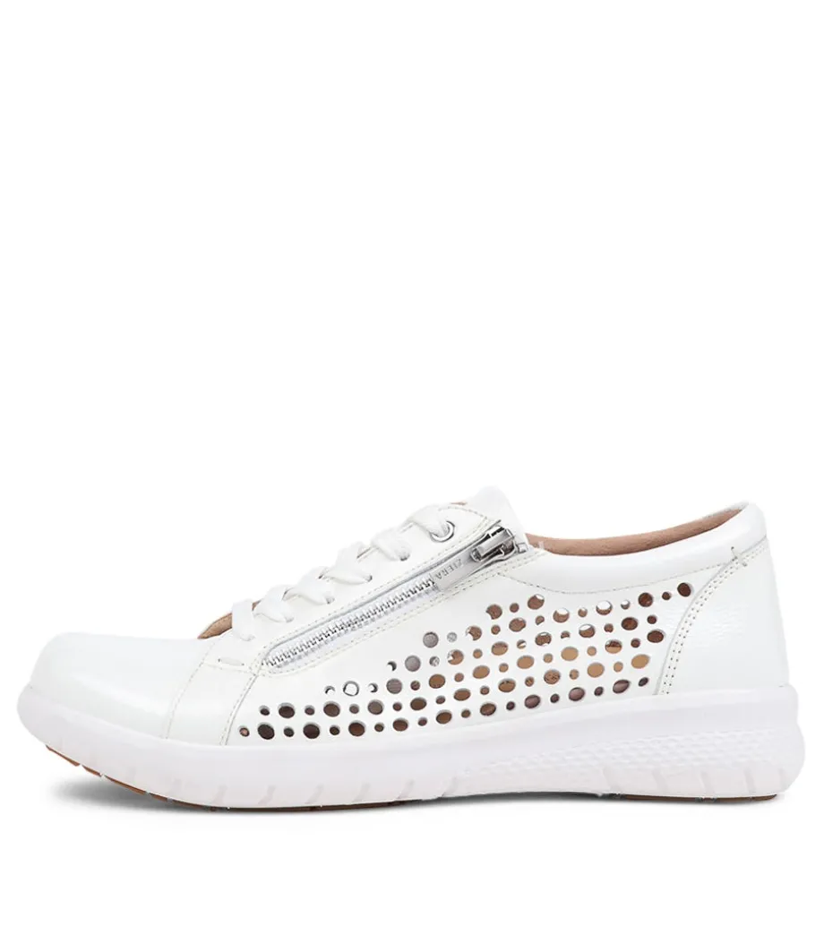 Shovo Xf White Wrinkle Patent Sneakers