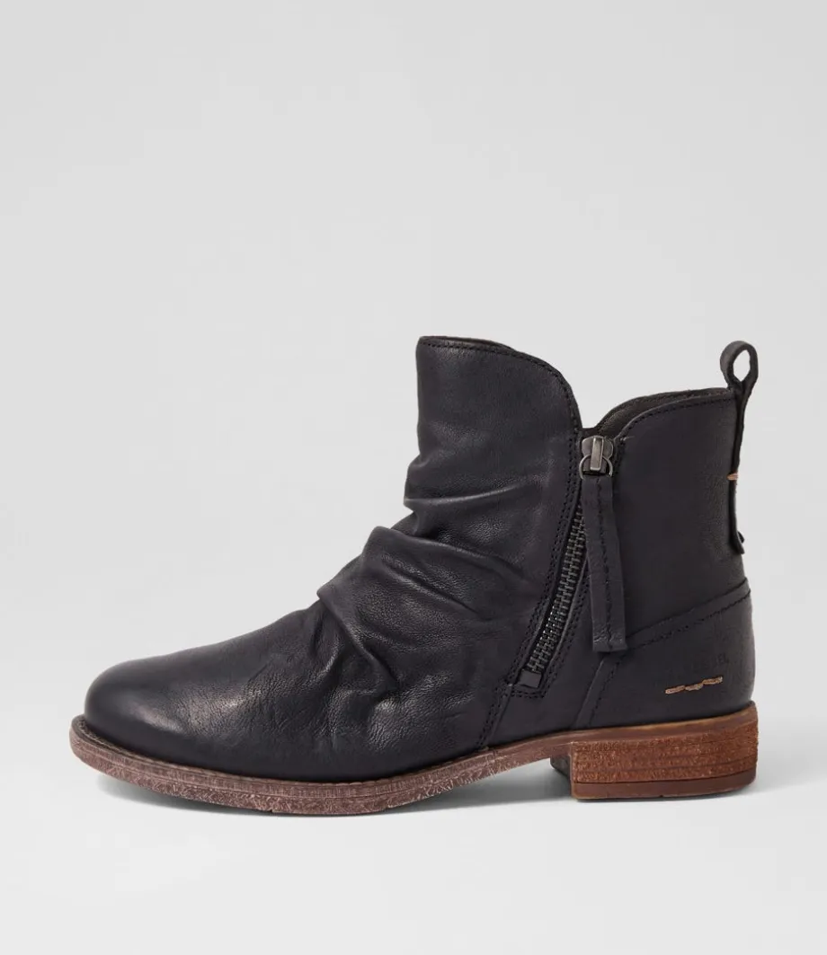 Sienna 38 Black Leather Ankle Boots