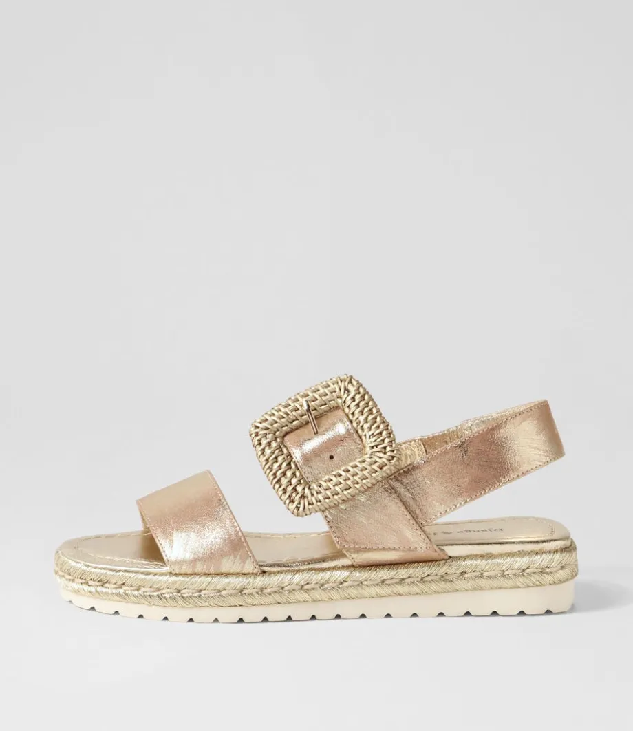 Silas Gold Scratch Leather Buckle Espadrilles
