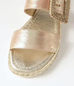 Silas Gold Scratch Leather Buckle Espadrilles