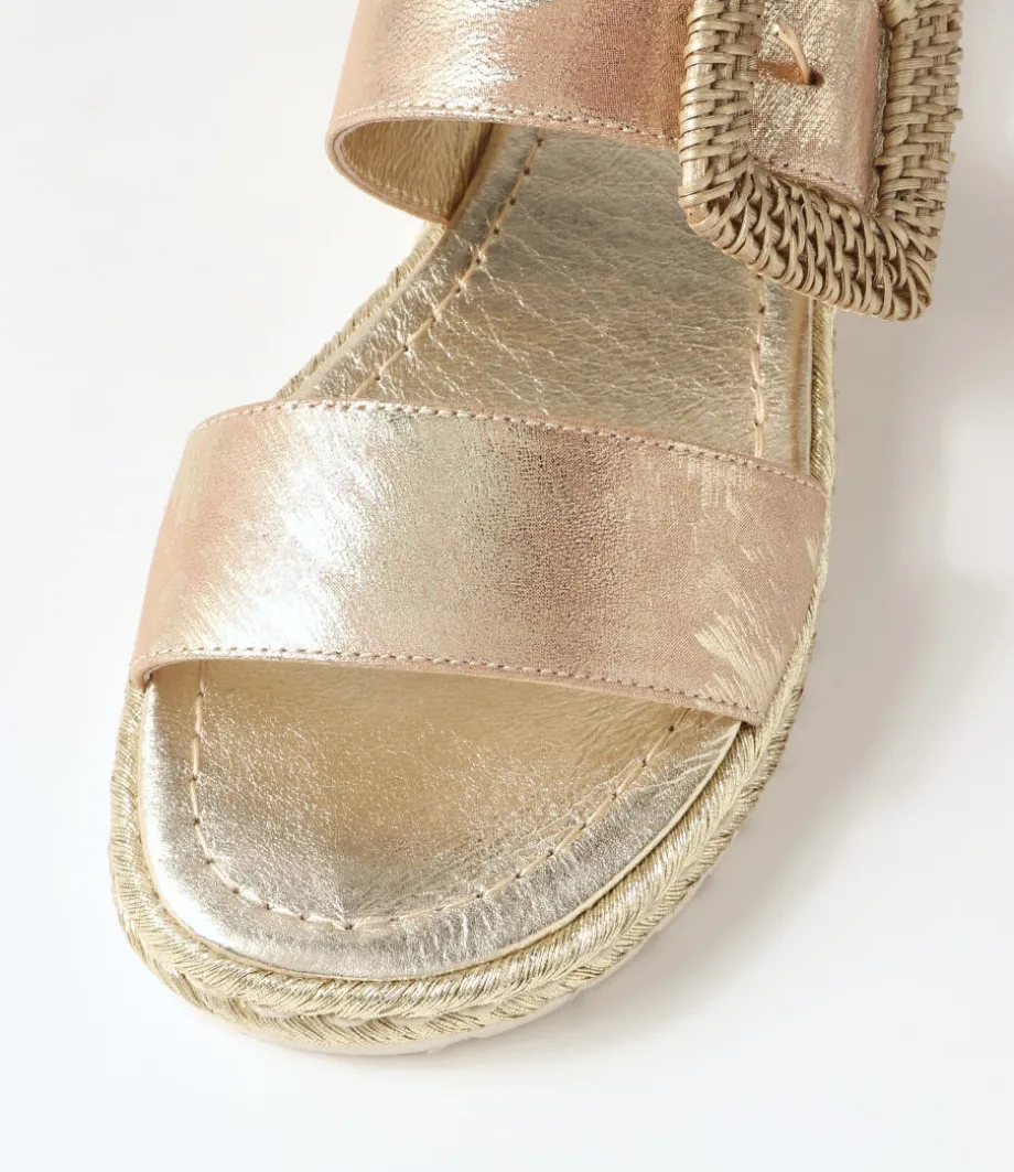 Silas Gold Scratch Leather Buckle Espadrilles