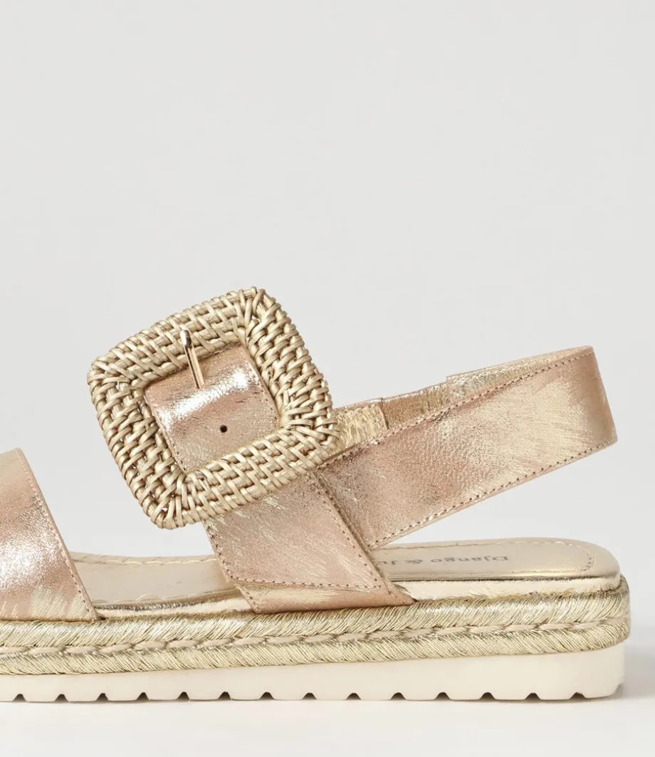 Silas Gold Scratch Leather Buckle Espadrilles