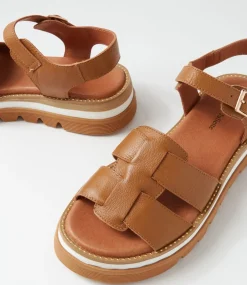 Simm Toffee Leather Sandals