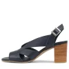 Simmie Navy Leather Sandals