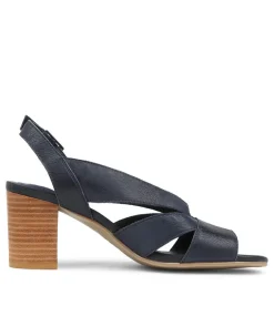 Simmie Navy Leather Sandals