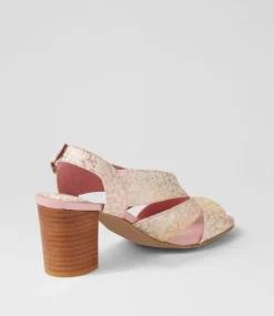 Simmie Pink Print Leather Sandals