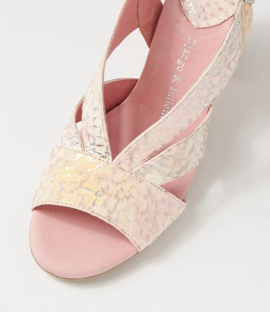 Simmie Pink Print Leather Sandals