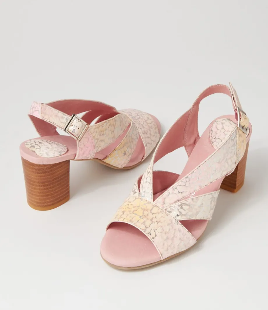 Simmie Pink Print Leather Sandals