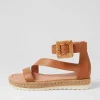 Sisel Dark Tan Natural Leather Buckle Espadrilles